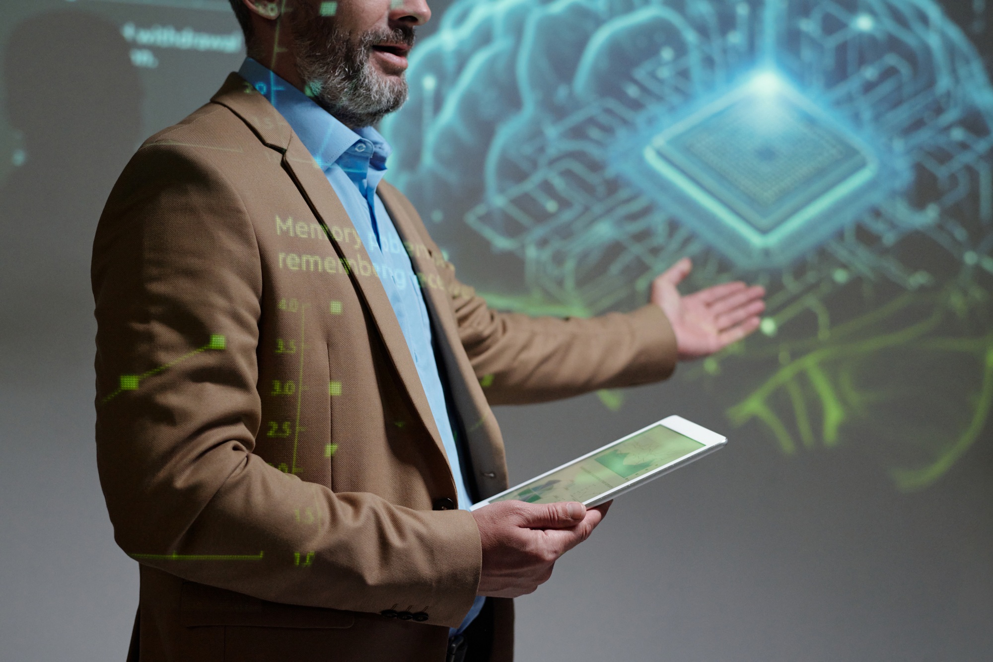 Expert Giving Presentation on Neural Interface Technology